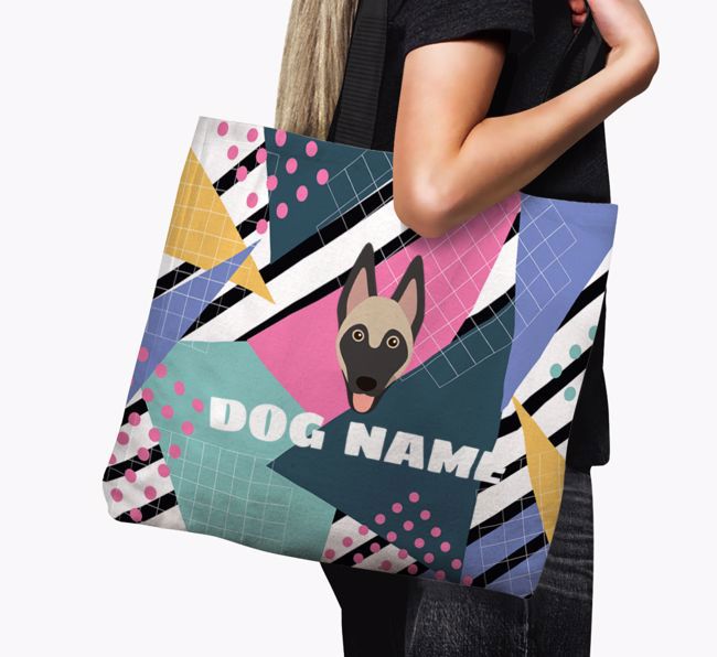 Retro Pattern: Personalized {breedFullName} Canvas Bag